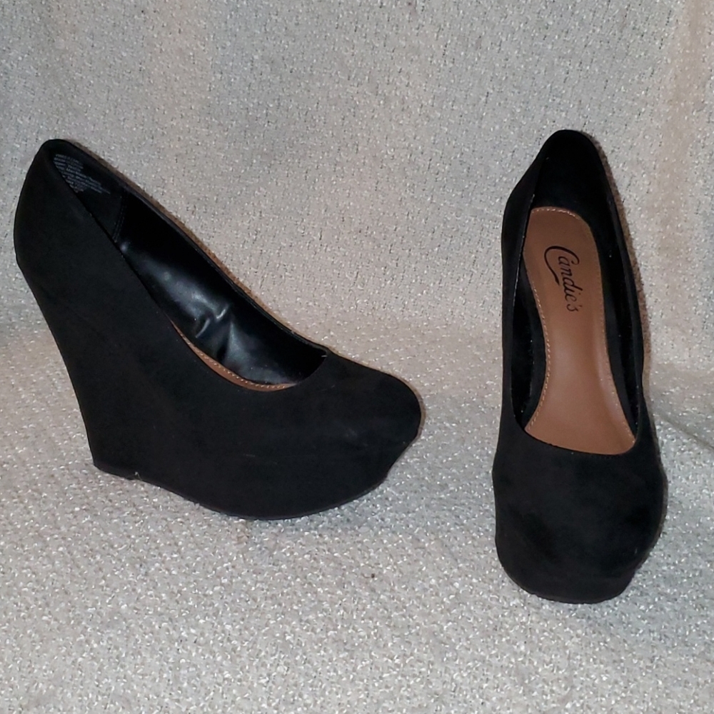 Candies Black wedges size 8.5